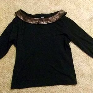 classic black off shoulder  rafaella top size lg